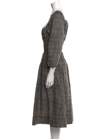 Proenza Schouler Plaid Print Midi Length Dress