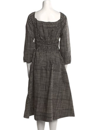 Proenza Schouler Plaid Print Midi Length Dress