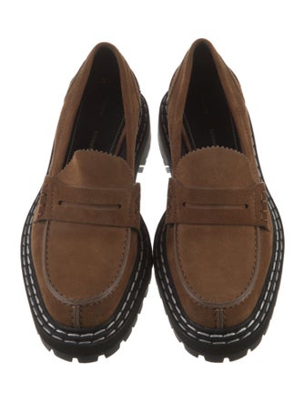 Proenza Schouler Suede Scalloped Accent Loafers