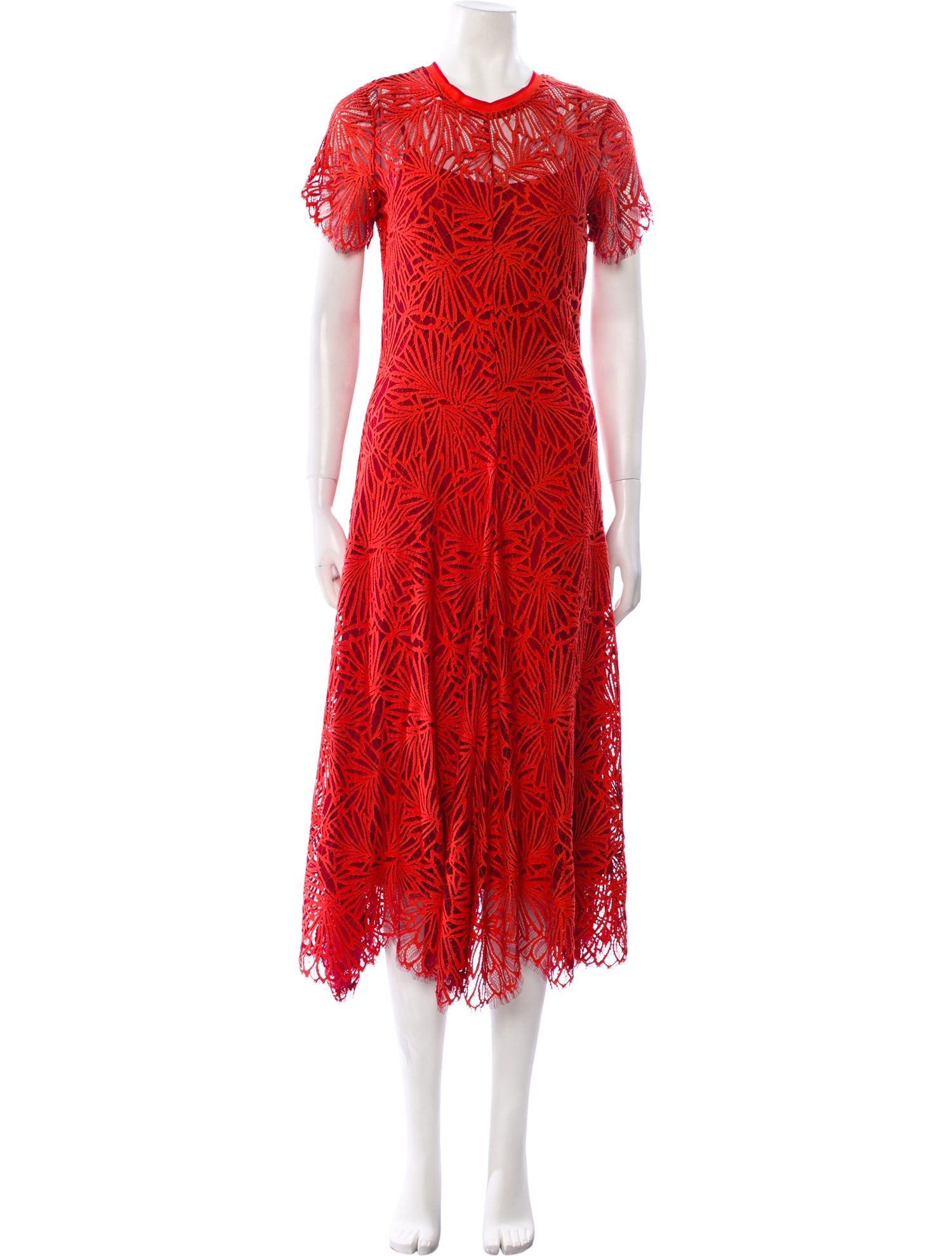 chinese dress ladies Proenza Schouler Nude Corded Lace Ruffle Dress 4 NWT  The Closet New York