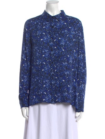 Proenza Schouler Silk Printed Button-Up Top