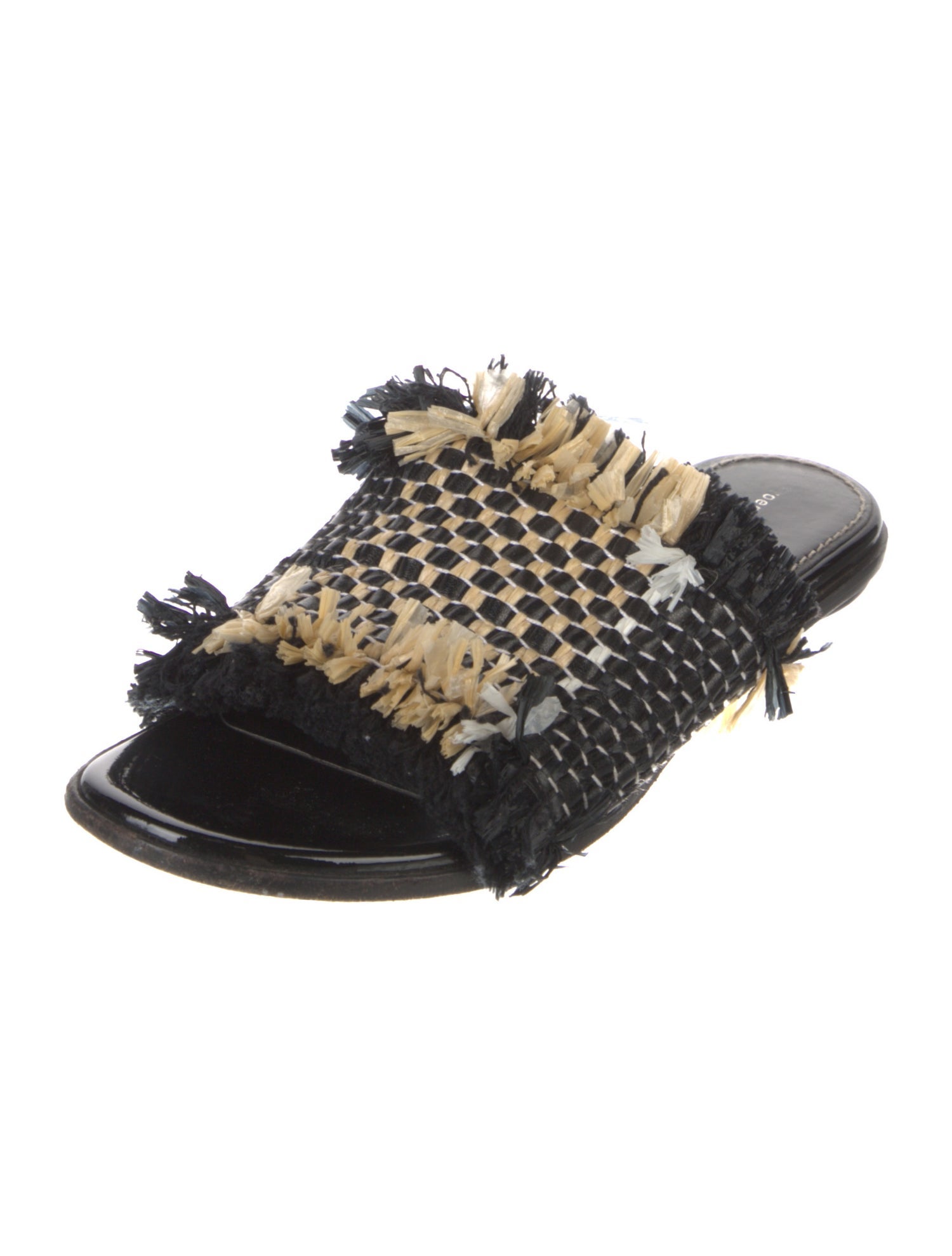 Proenza Schouler Straw Animal Print Slides