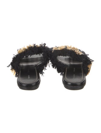 Proenza Schouler Straw Animal Print Slides
