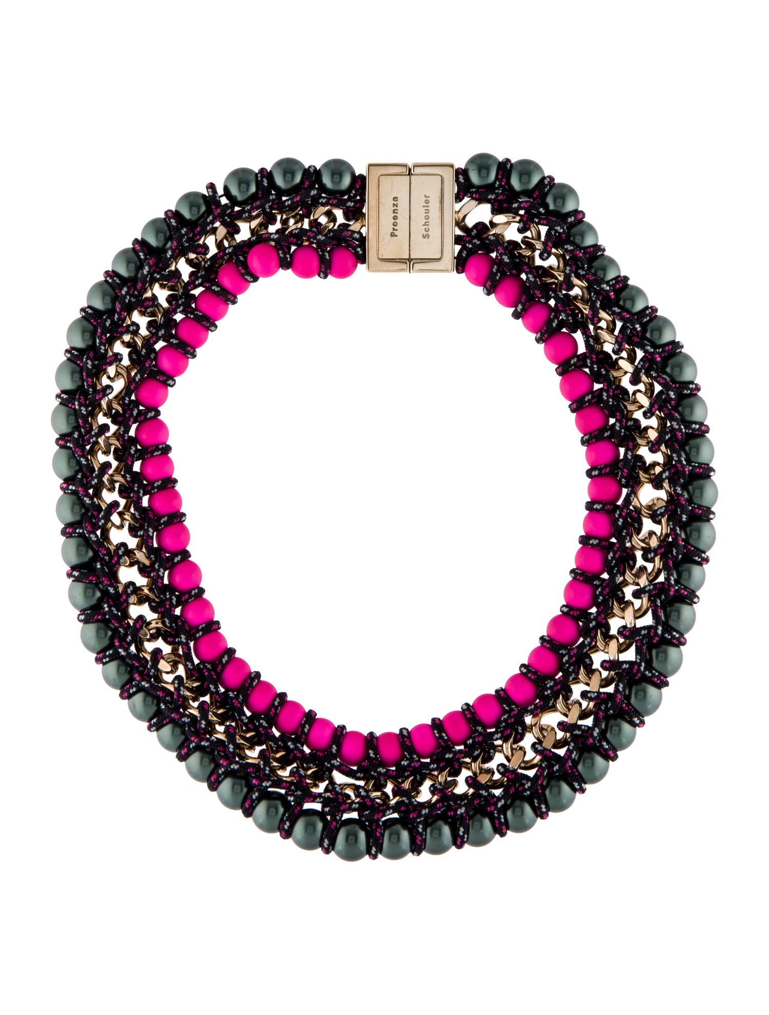 Proenza Schouler Faux Pearl & Bead Collar Necklace