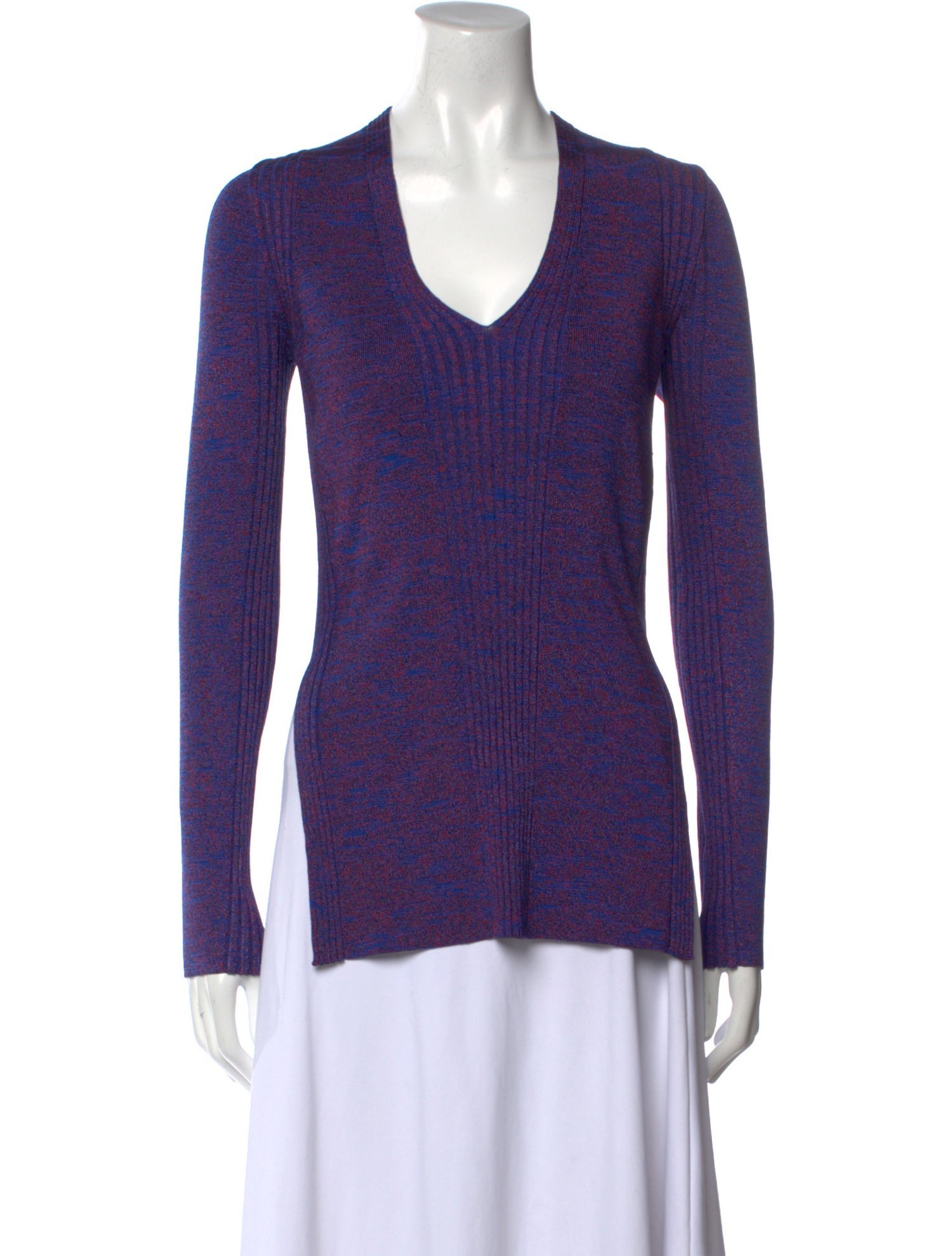 Proenza Schouler V-Neck Long Sleeve Top