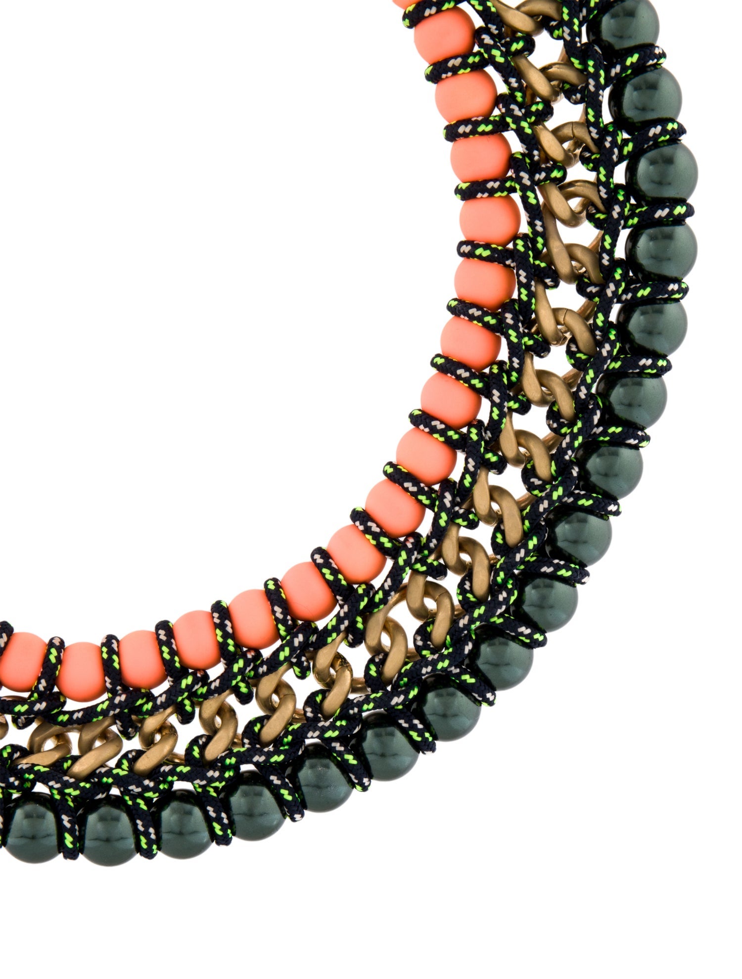 Proenza Schouler Faux Pearl Ladder Collar Necklace