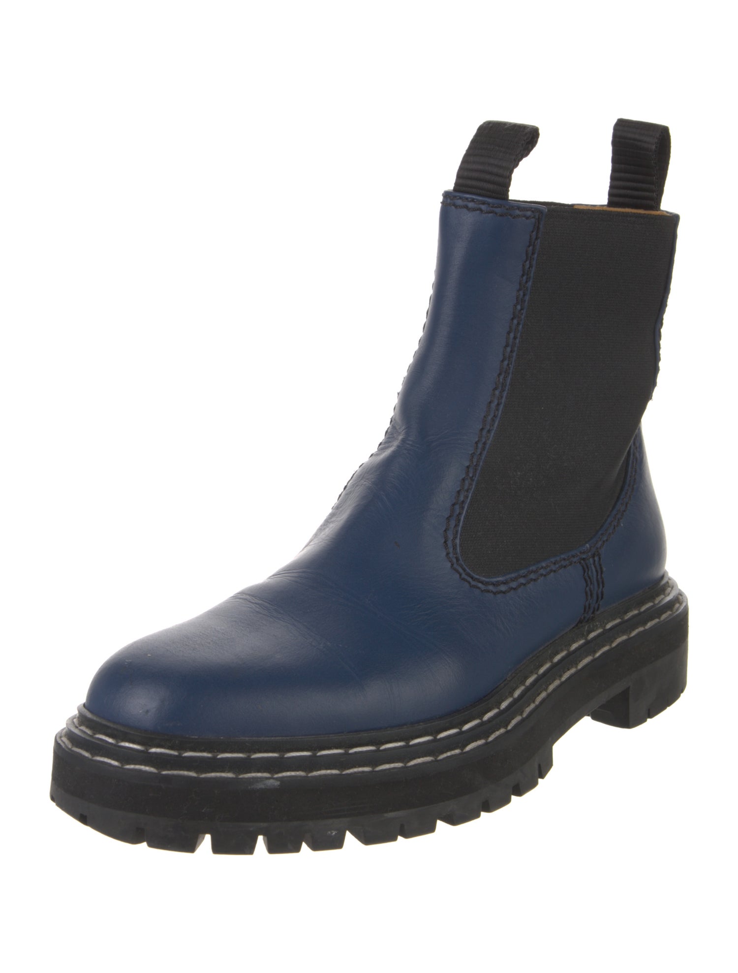 Proenza Schouler Leather Grosgrain Trim Chelsea Boots