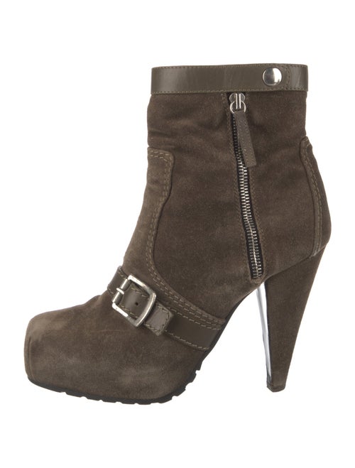 Proenza Schouler Suede Leather Trim Embellishment Boots