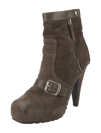 Proenza Schouler Suede Leather Trim Embellishment Boots