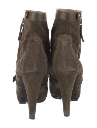Proenza Schouler Suede Leather Trim Embellishment Boots