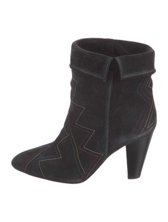 Proenza Schouler Suede Embroidered Accent Boots