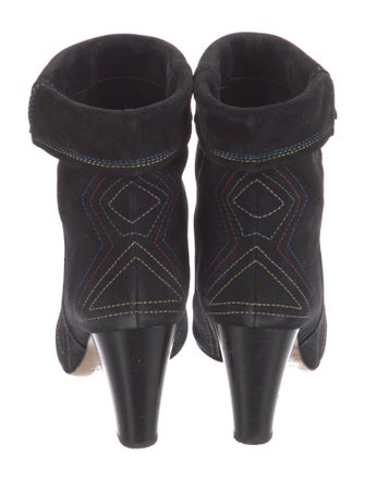 Proenza Schouler Suede Embroidered Accent Boots