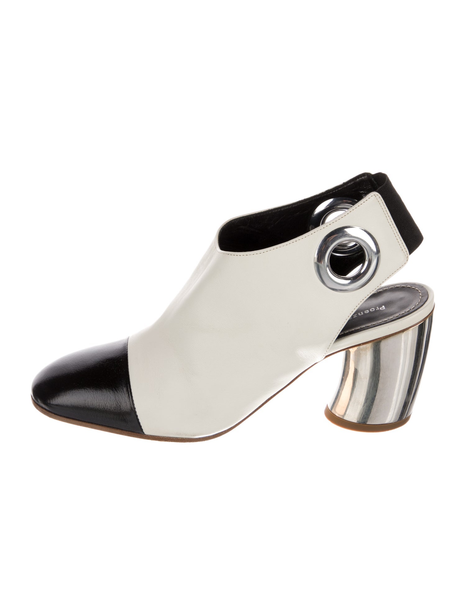 Proenza Schouler Leather Colorblock Pattern Slingback Pumps