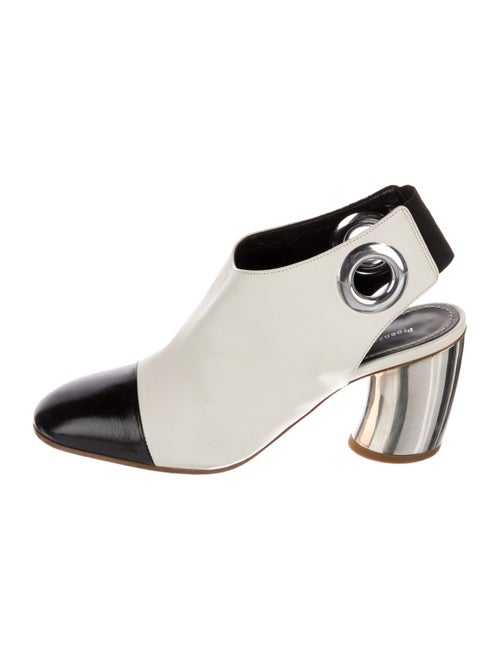 Proenza Schouler Leather Colorblock Pattern Slingback Pumps