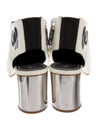 Proenza Schouler Leather Colorblock Pattern Slingback Pumps