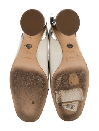 Proenza Schouler Leather Colorblock Pattern Slingback Pumps