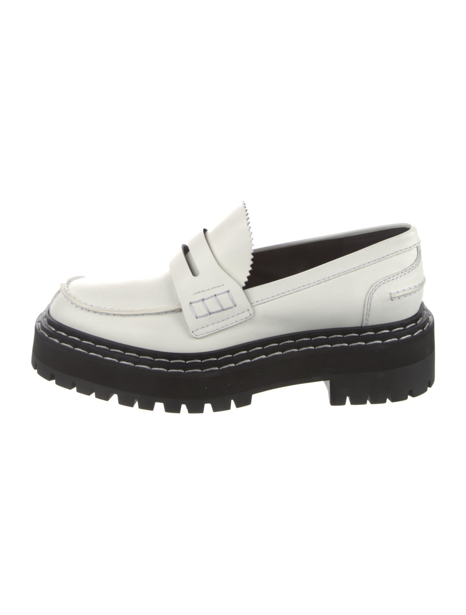 Proenza Schouler Leather Cutout Accent Loafers