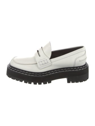 Proenza Schouler Leather Cutout Accent Loafers