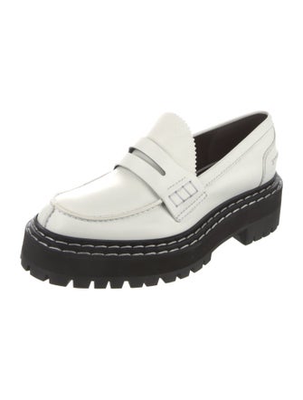 Proenza Schouler Leather Cutout Accent Loafers