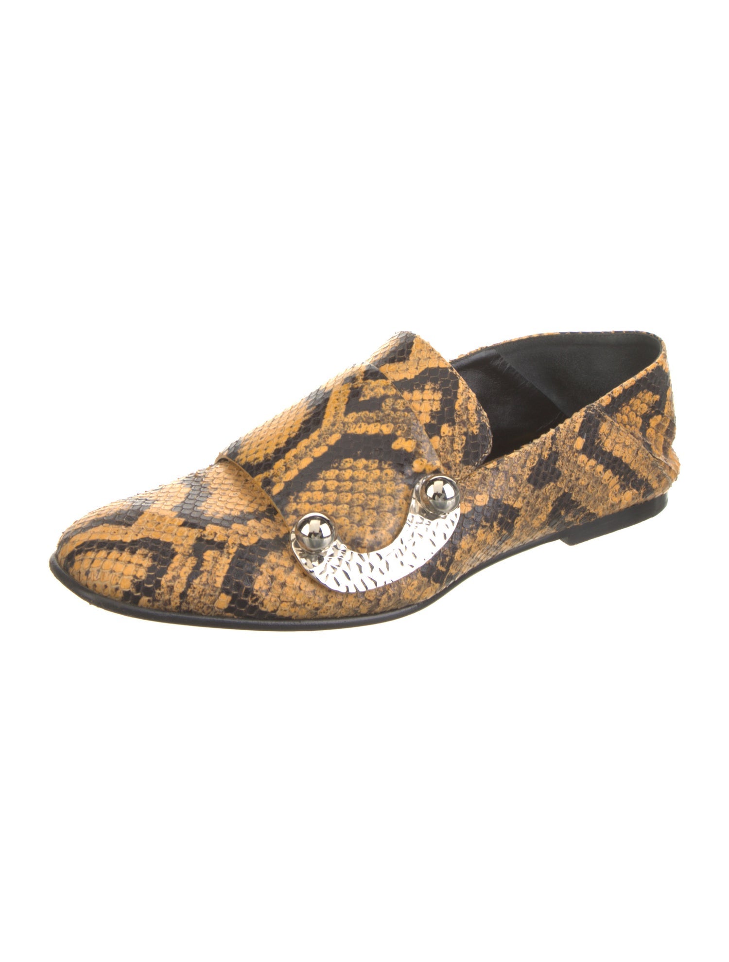 Proenza Schouler Embossed Leather Animal Print Loafers