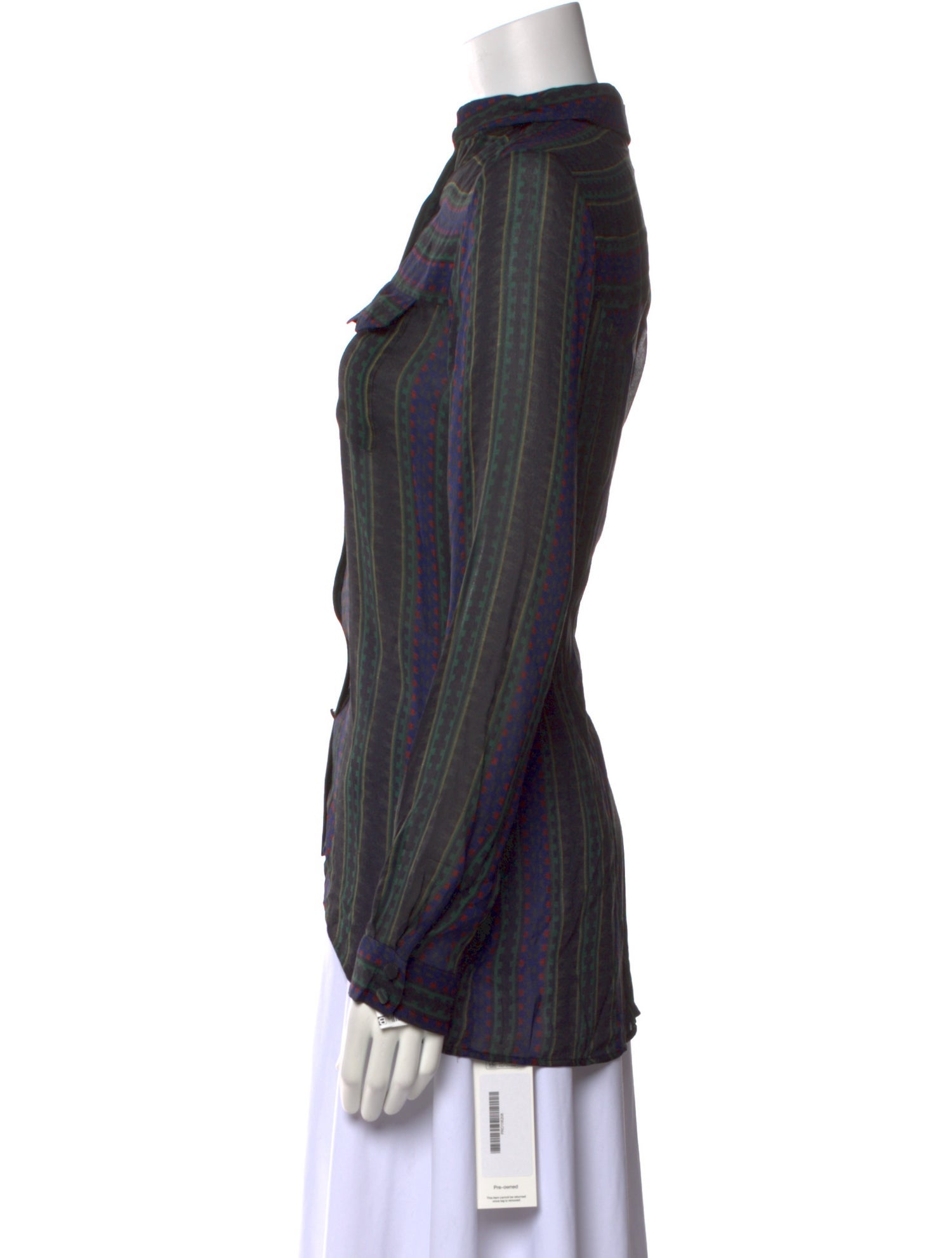 Proenza Schouler Silk Long Sleeve Button-Up Top