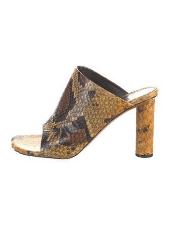 Proenza Schouler Embossed Leather Animal Print Slides