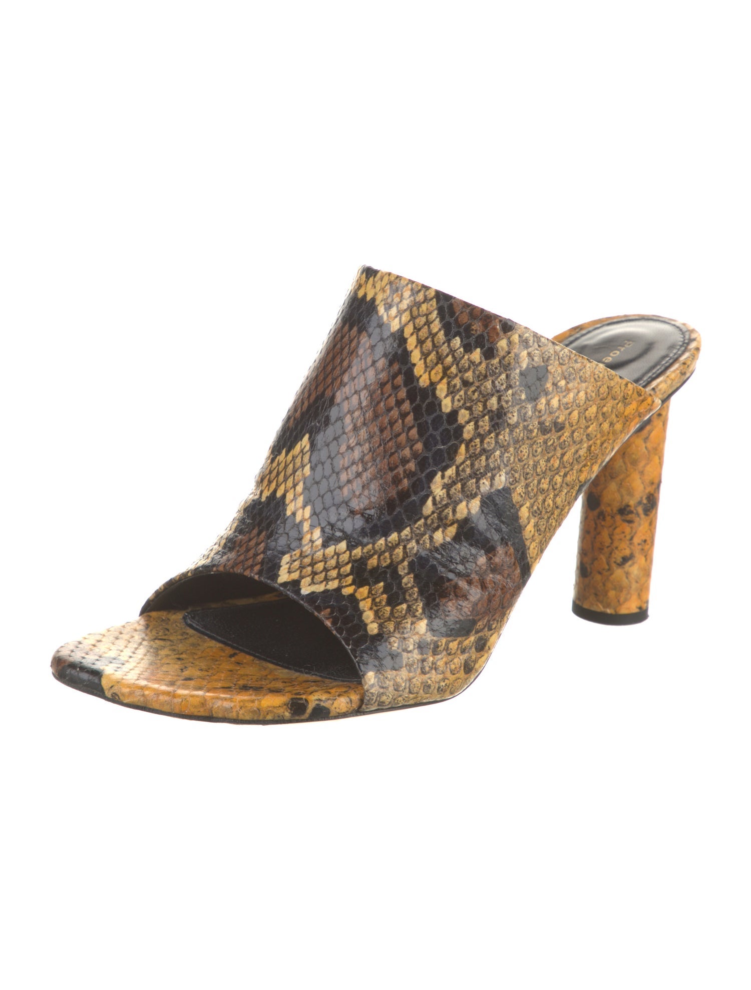 Proenza Schouler Embossed Leather Animal Print Slides