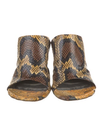 Proenza Schouler Embossed Leather Animal Print Slides