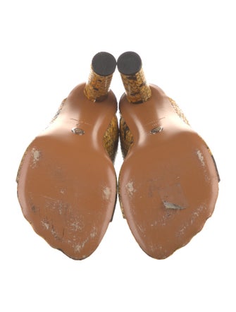 Proenza Schouler Embossed Leather Animal Print Slides