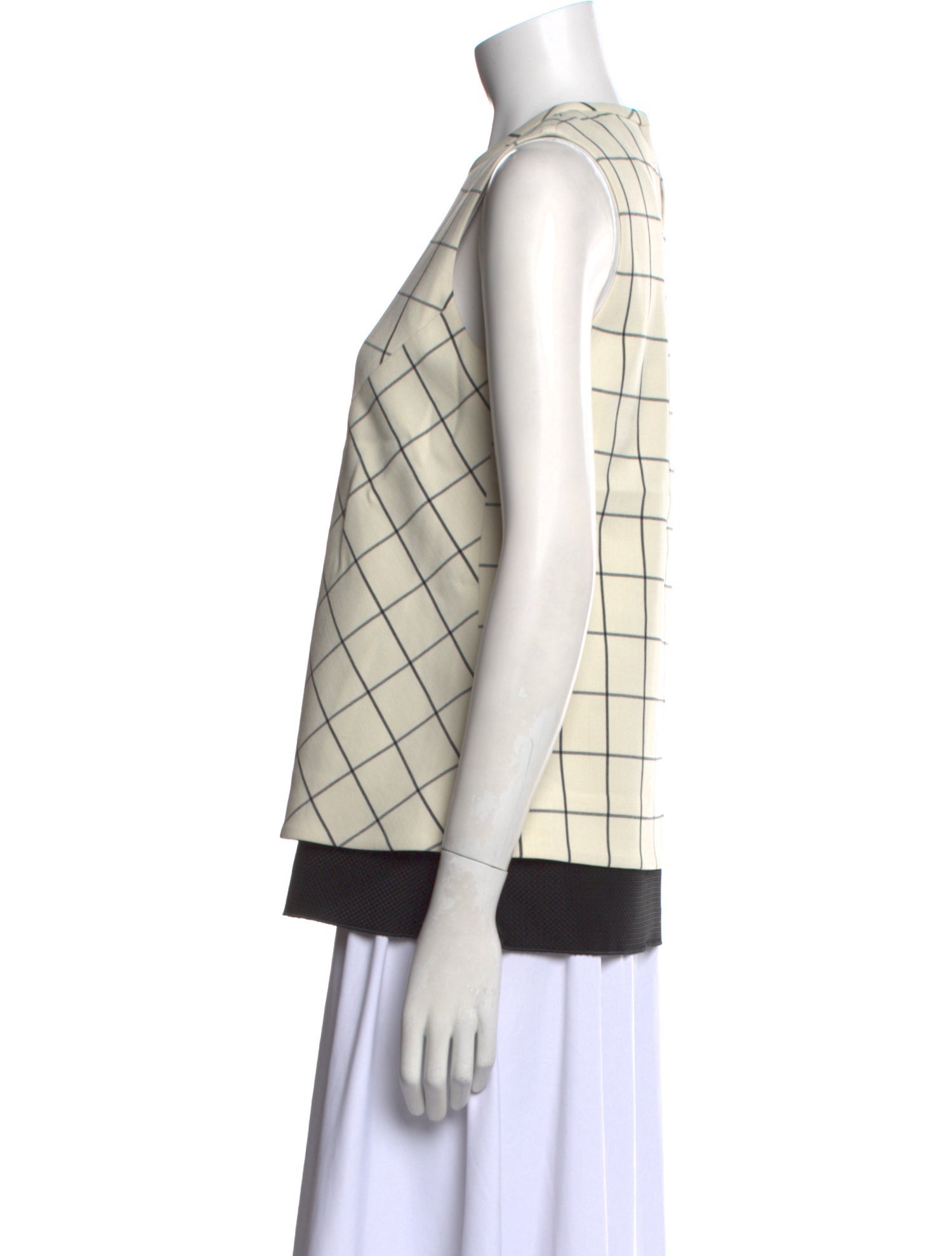 Proenza Schouler Plaid Print Crew Neck Top