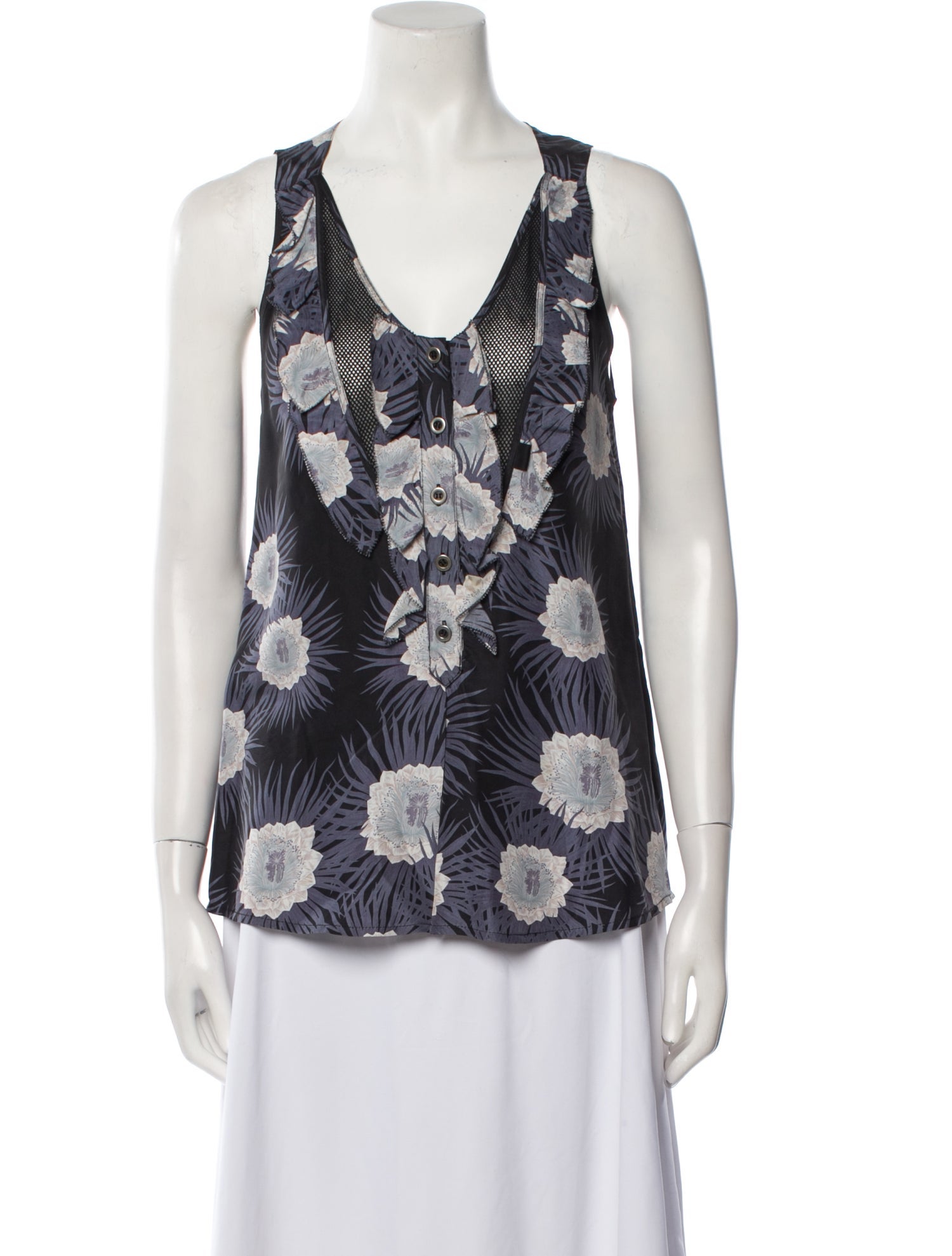 Proenza Schouler Silk Floral Print Blouse