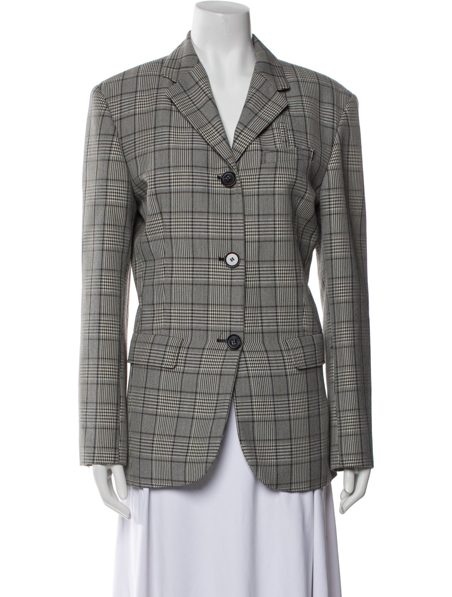 Proenza Schouler Wool Plaid Print Blazer