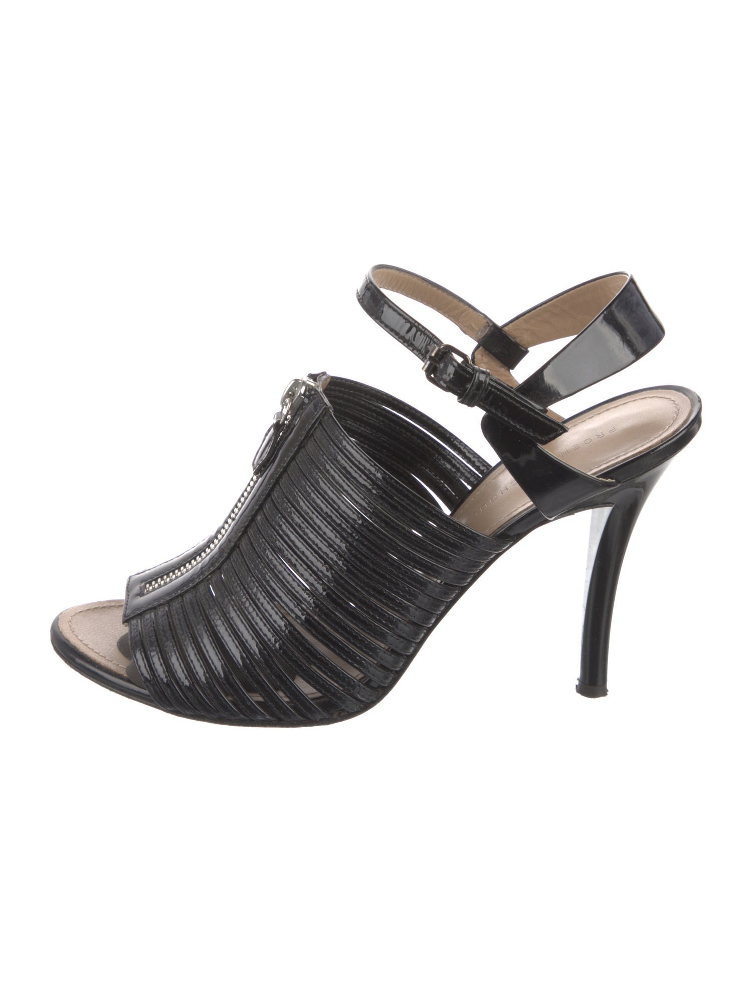Proenza Schouler Patent Leather Cutout Accent Slingback Sandals