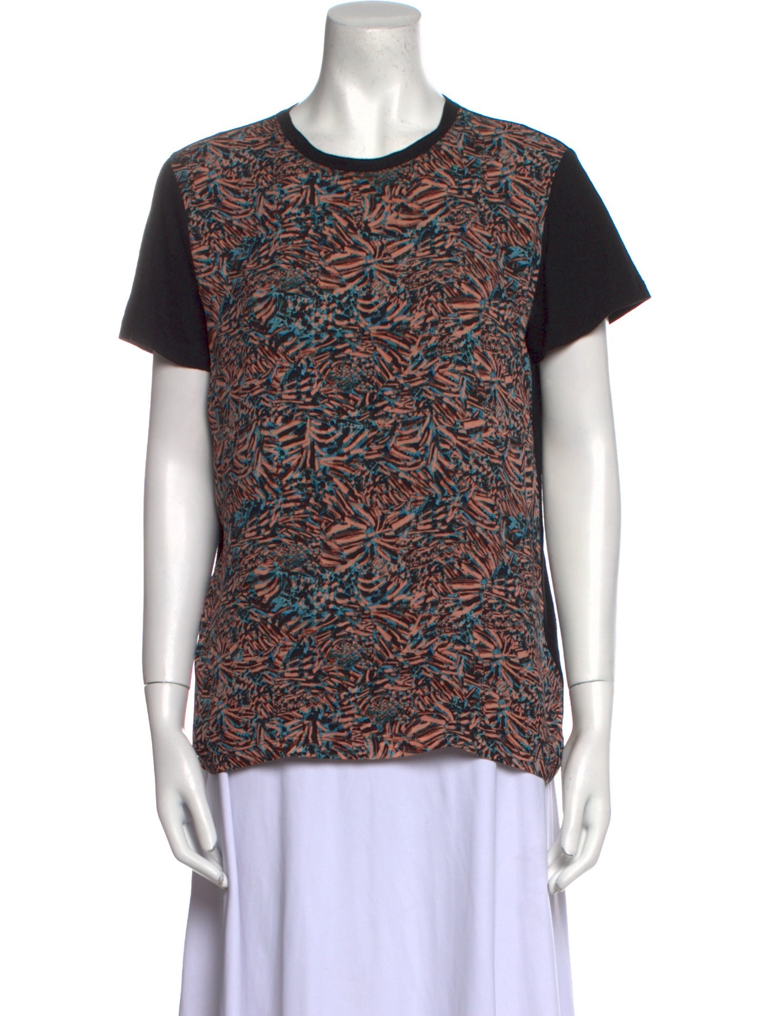 Proenza Schouler Silk Printed T-Shirt
