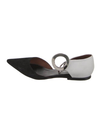 Proenza Schouler Suede Leather Trim Embellishment Slingback Flats