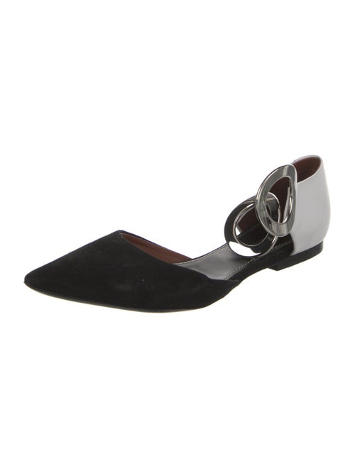 Proenza Schouler Suede Leather Trim Embellishment Slingback Flats