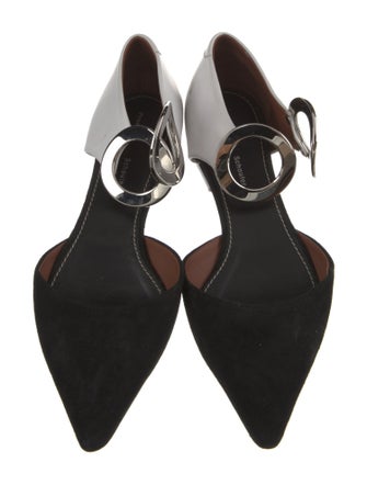 Proenza Schouler Suede Leather Trim Embellishment Slingback Flats
