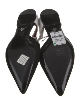 Proenza Schouler Suede Leather Trim Embellishment Slingback Flats