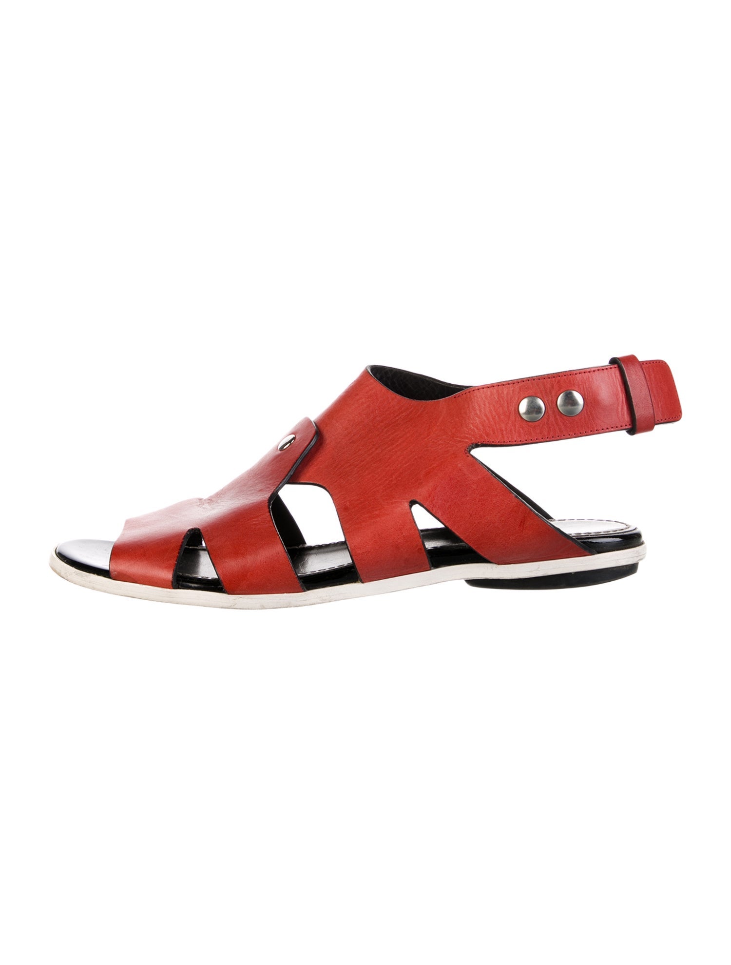 Proenza Schouler Leather Colorblock Pattern Slingback Flats