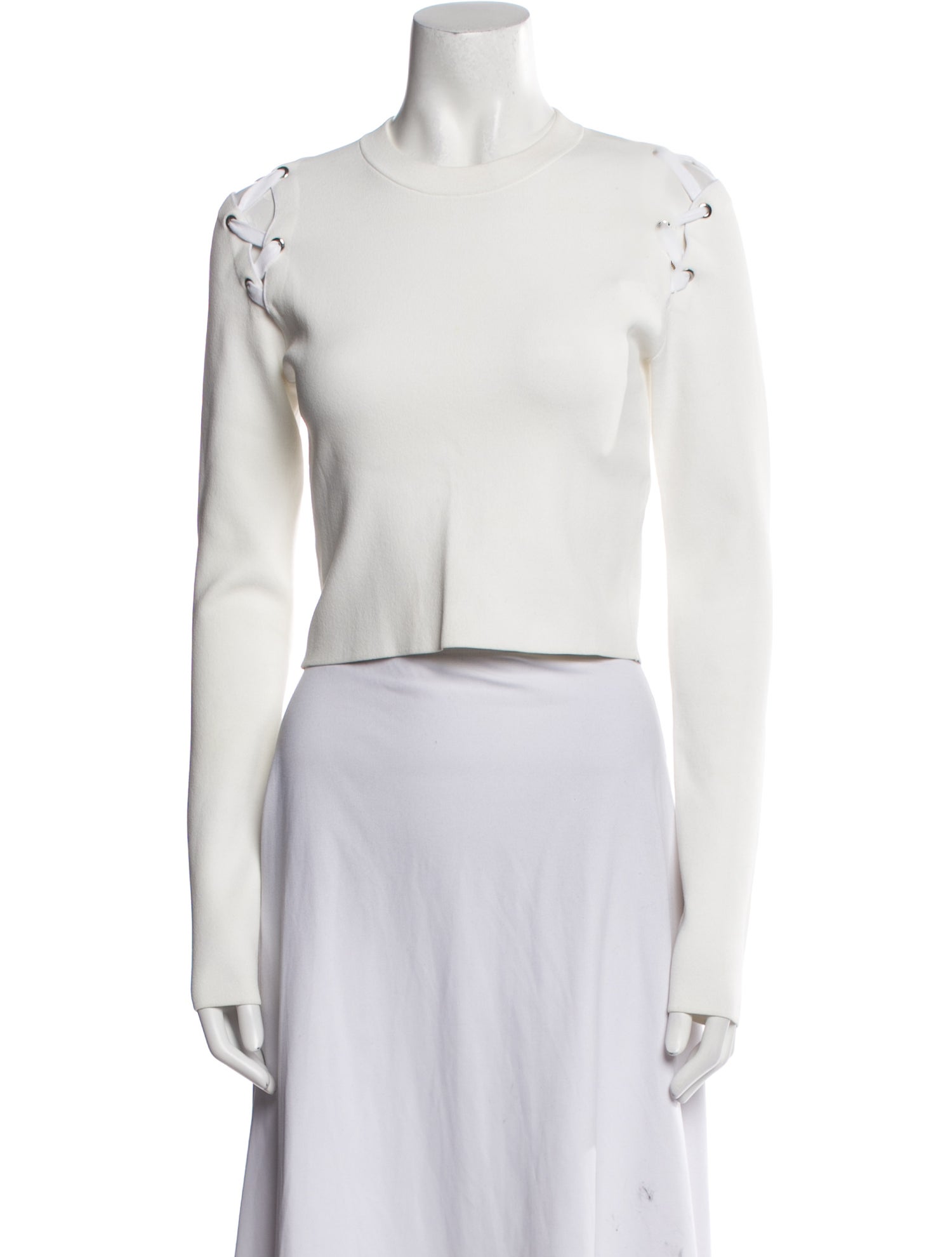Proenza Schouler Mock Neck Long Sleeve Crop Top