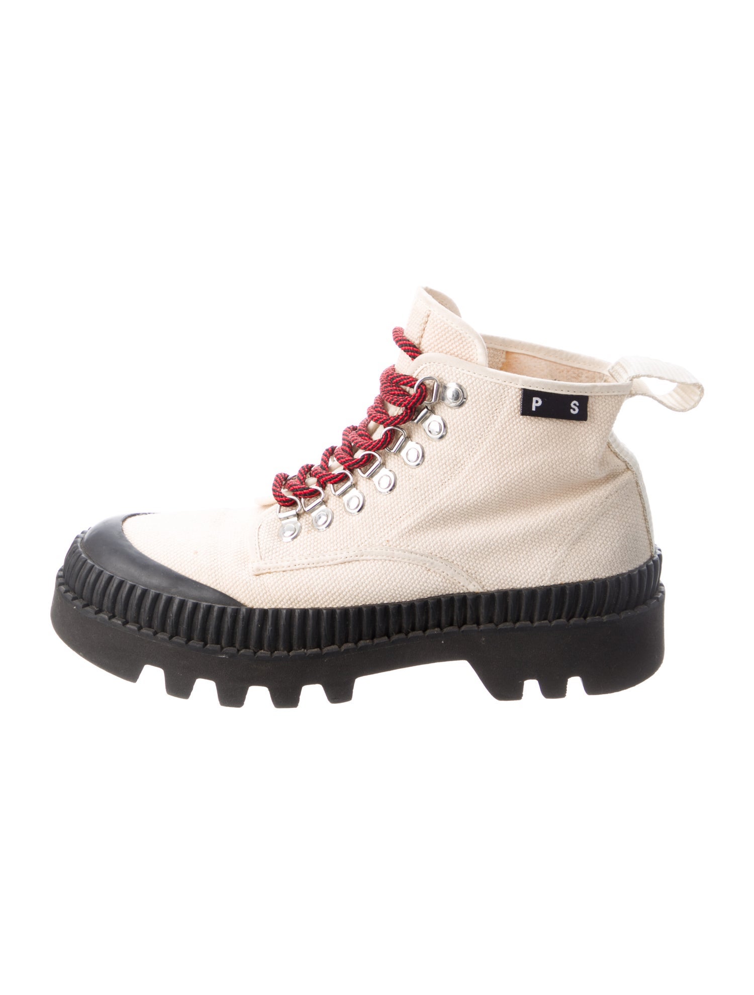 Proenza Schouler Colorblock Pattern Leather Trim Embellishment Combat Boots