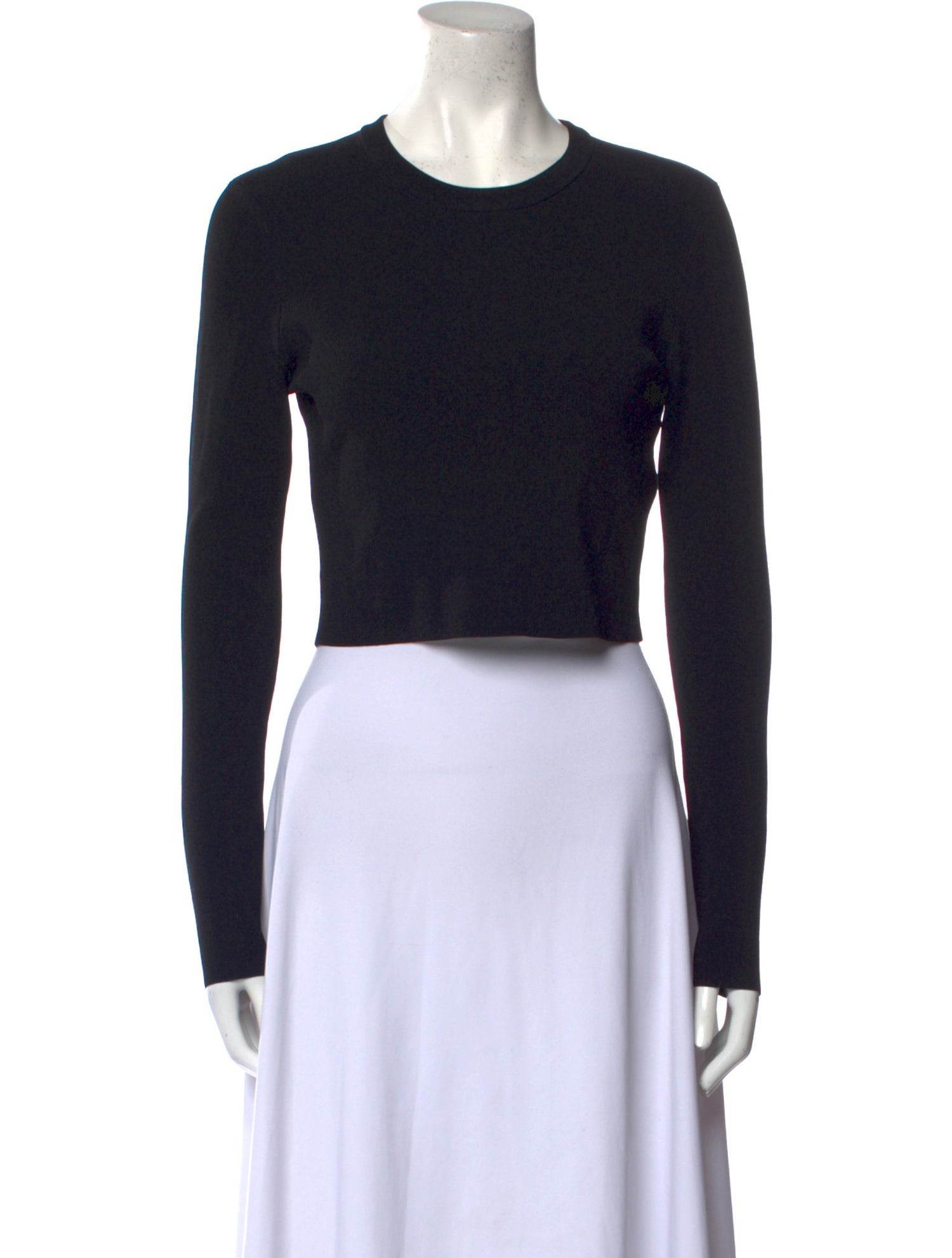 Proenza Schouler Crew Neck Long Sleeve Crop Top
