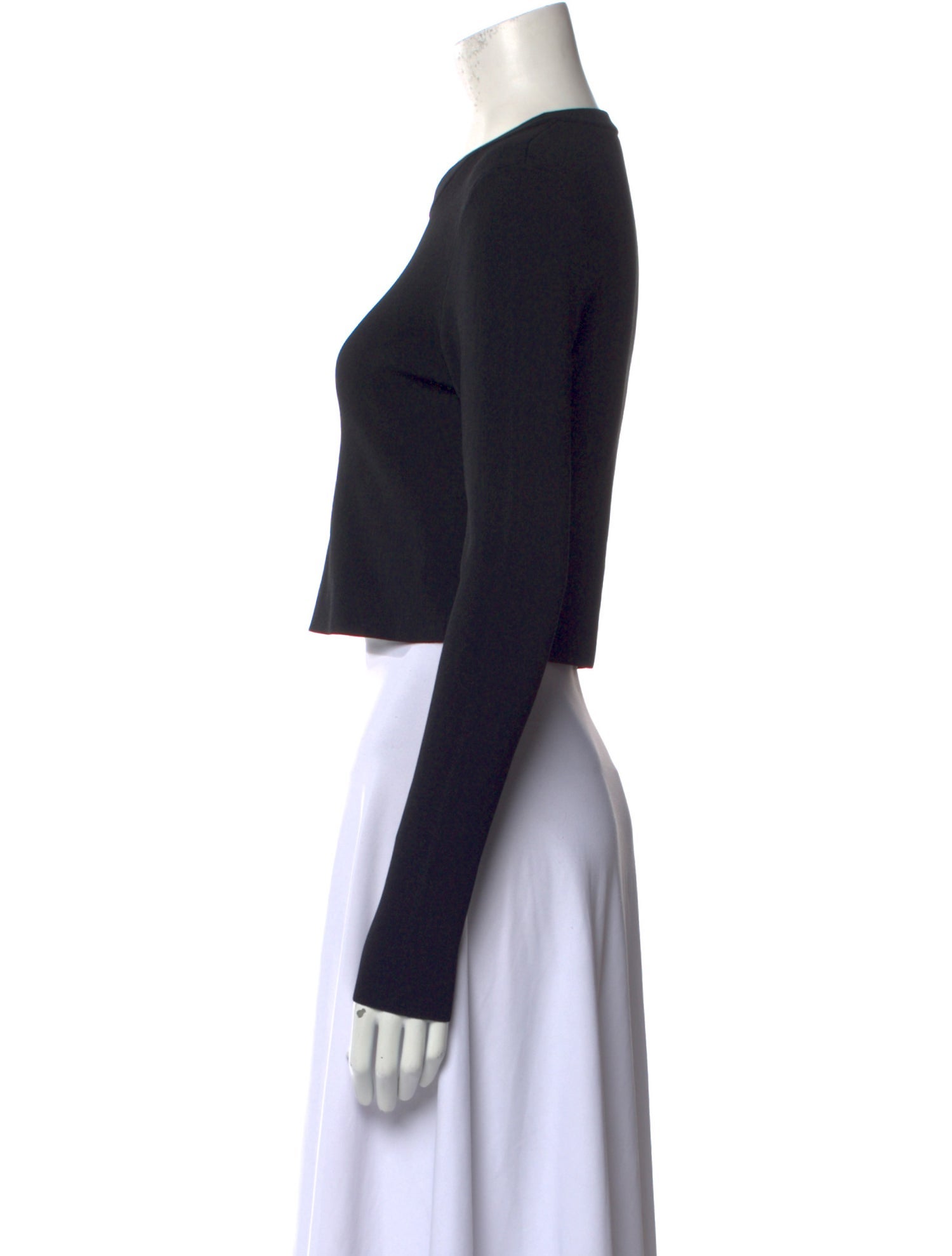 Proenza Schouler Crew Neck Long Sleeve Crop Top