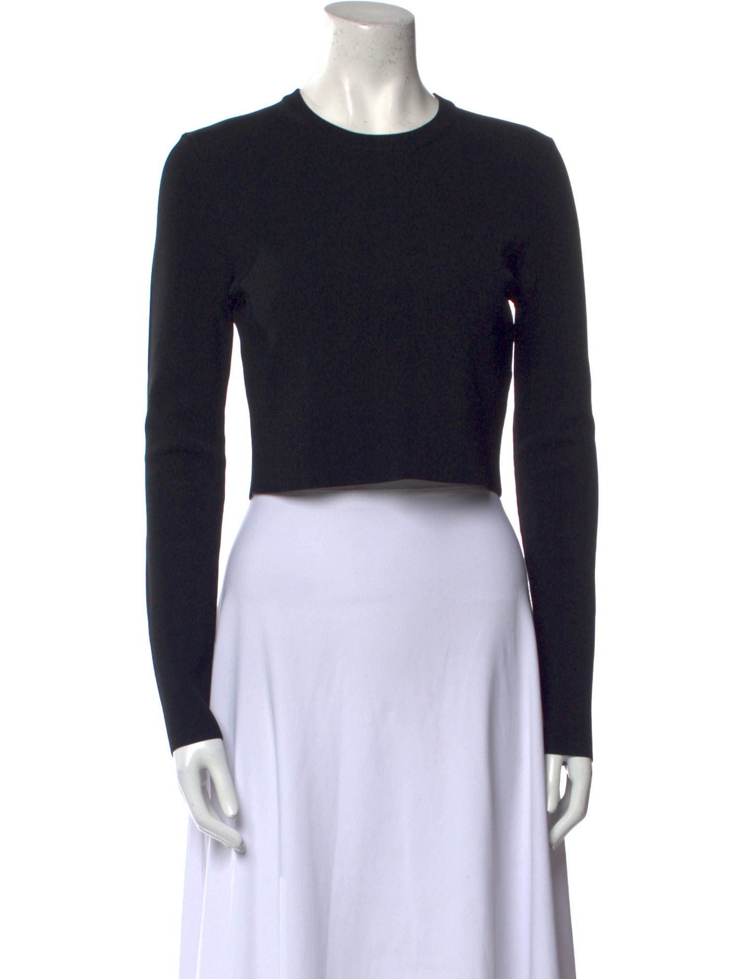 Proenza Schouler Crew Neck Long Sleeve Crop Top