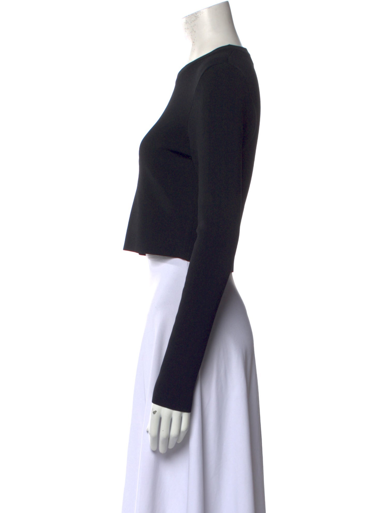 Proenza Schouler Crew Neck Long Sleeve Crop Top