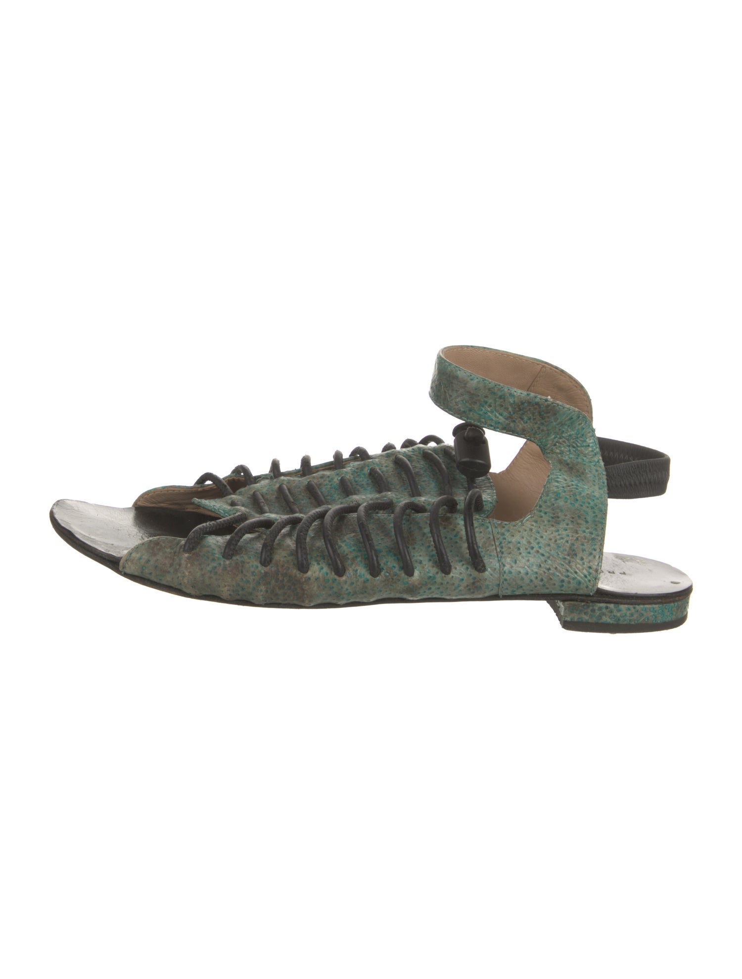 Proenza Schouler Leather Animal Print Slingback Sandals