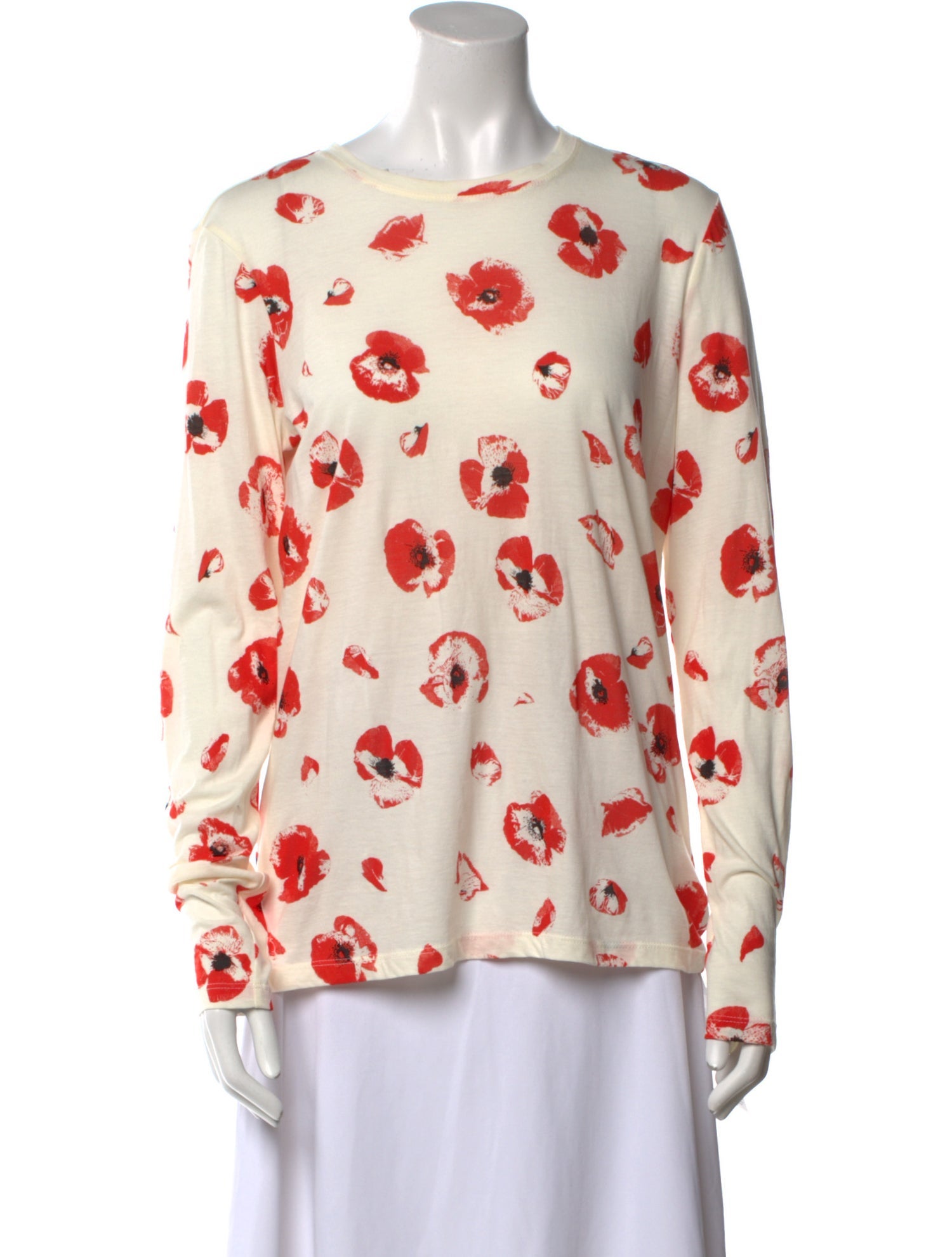 Proenza Schouler Floral Print Bateau Neckline Blouse