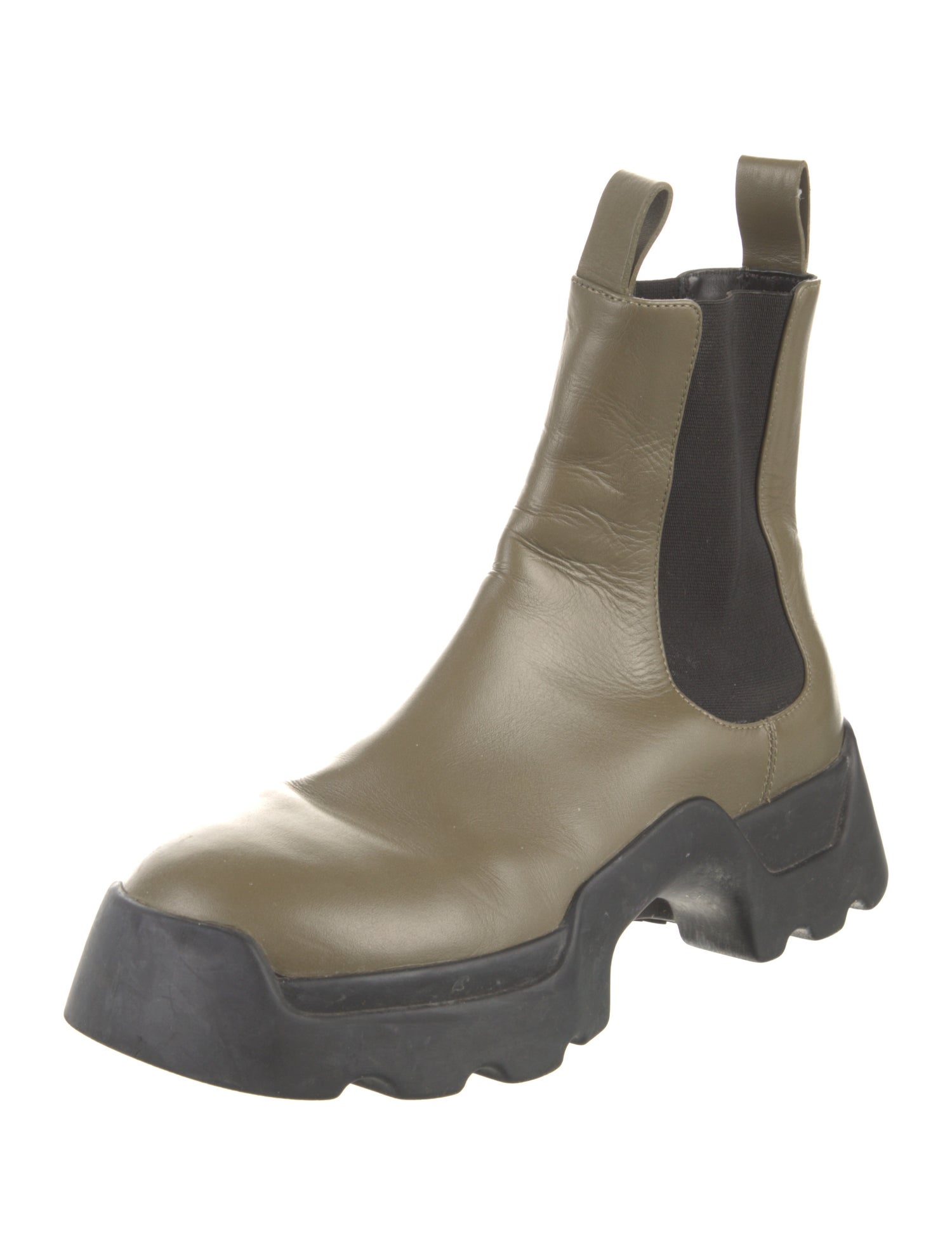 Proenza Schouler Leather Colorblock Pattern Chelsea Boots