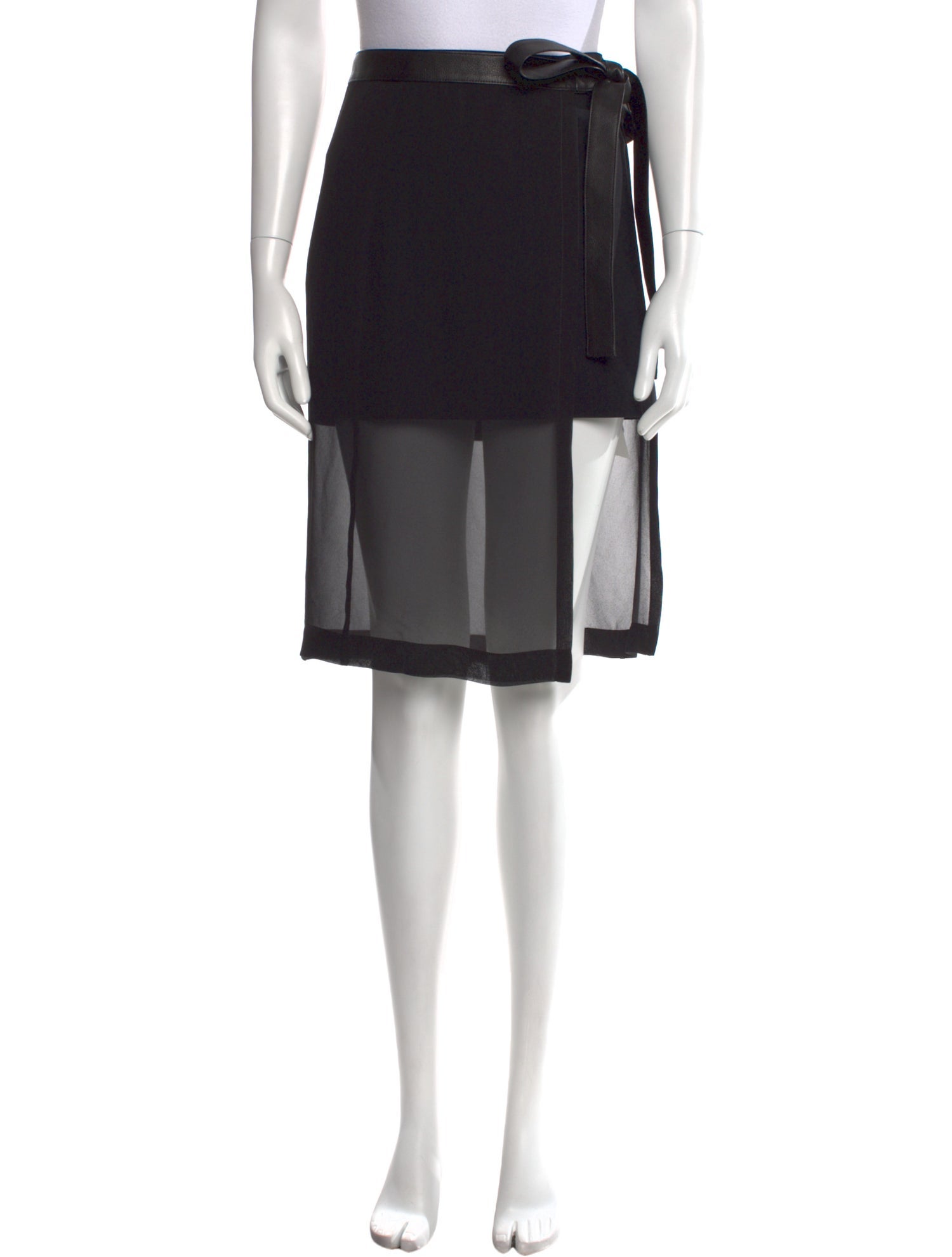 Proenza Schouler Leather Trim Embellishment Knee-Length Skirt