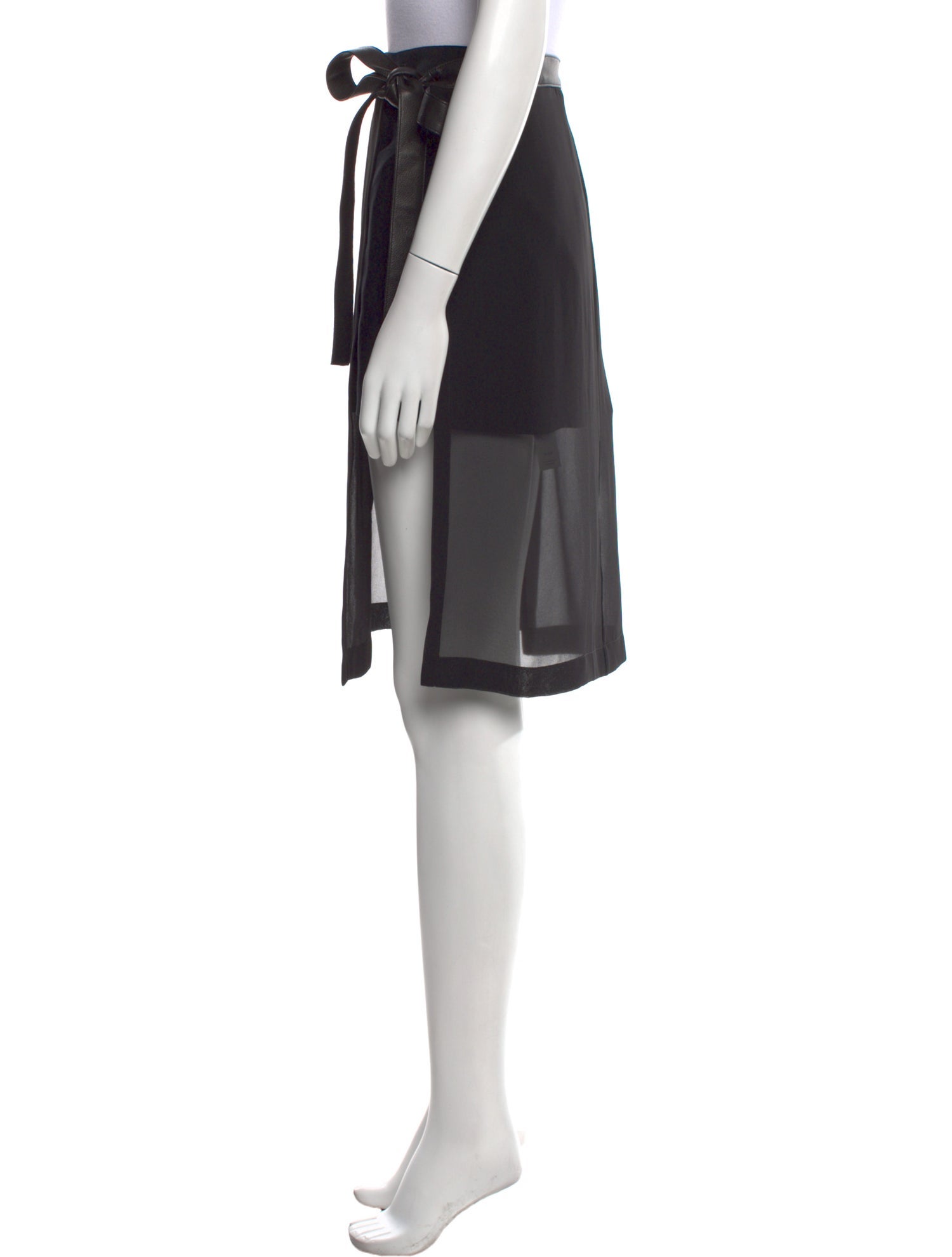 Proenza Schouler Leather Trim Embellishment Knee-Length Skirt